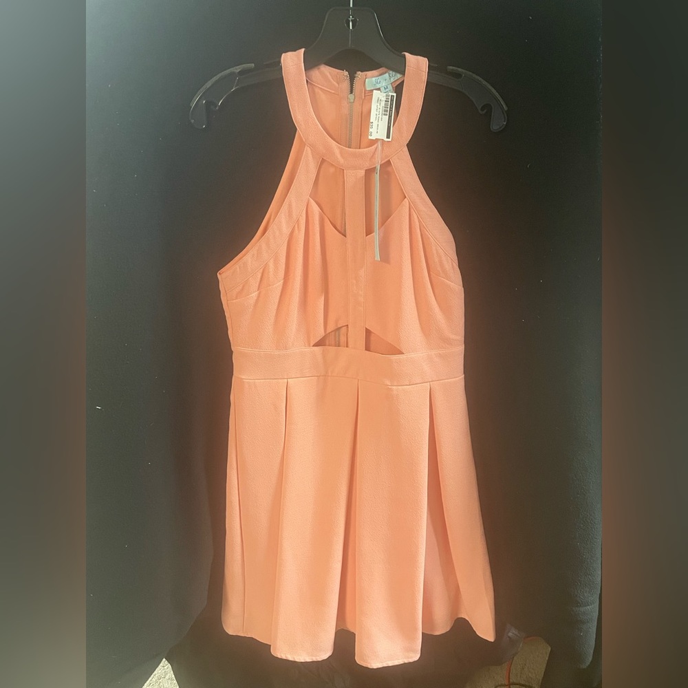 NWT Bright peach cutout dress size medium